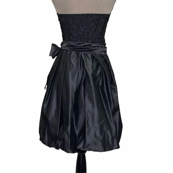ZARA Black Bow Strapless Bubble Dress Size Small