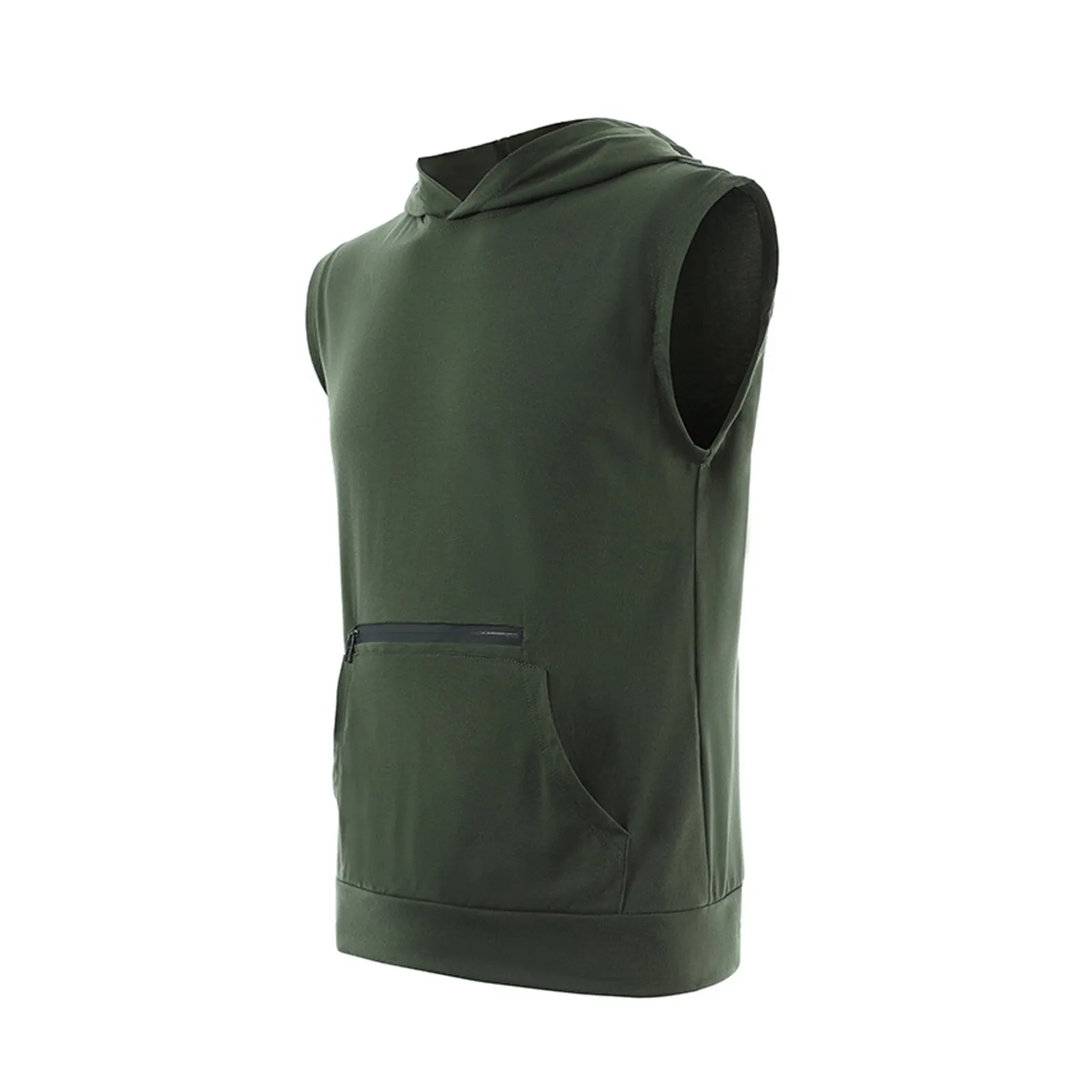 ZIPPER POCKET HOODIE TANK TOP