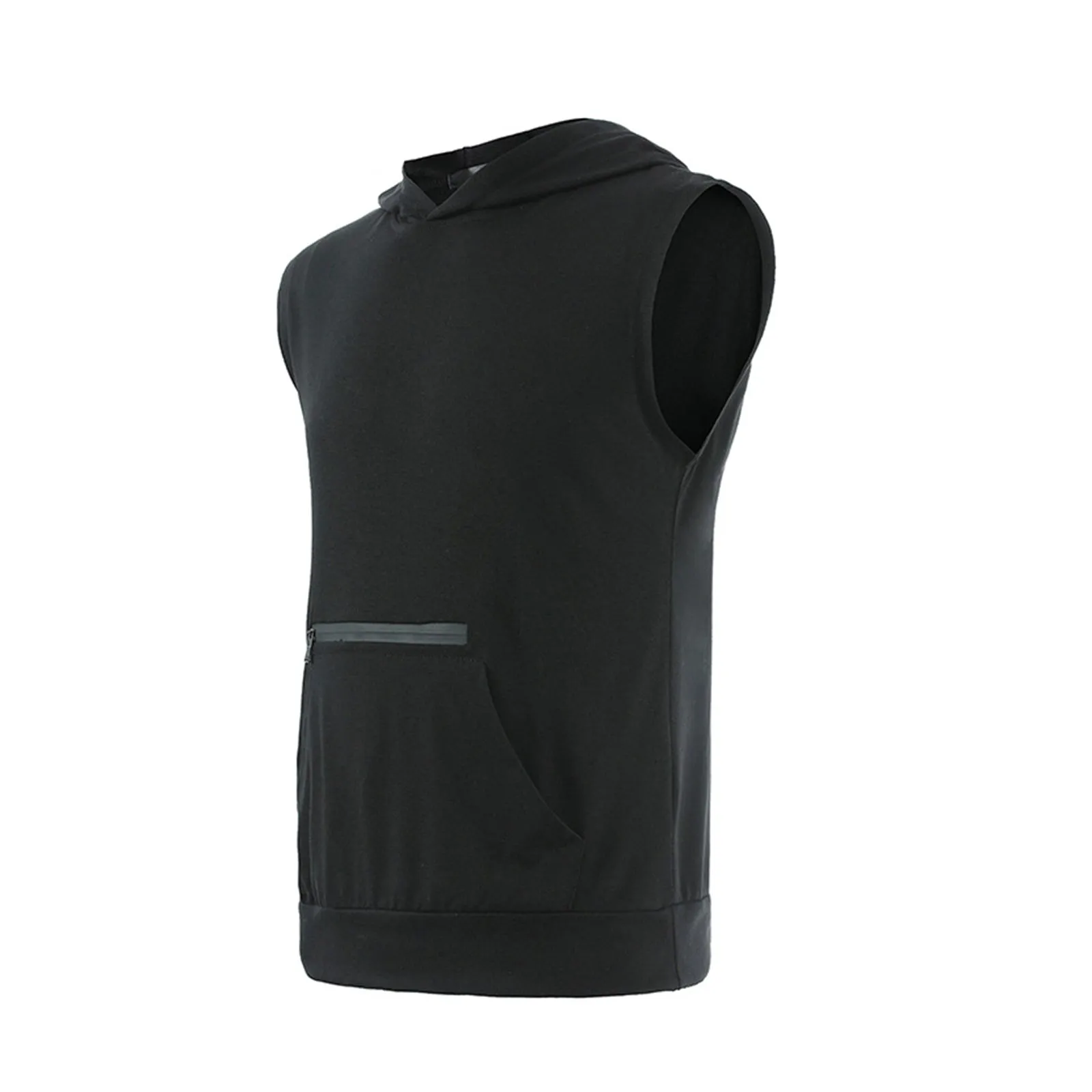 ZIPPER POCKET HOODIE TANK TOP